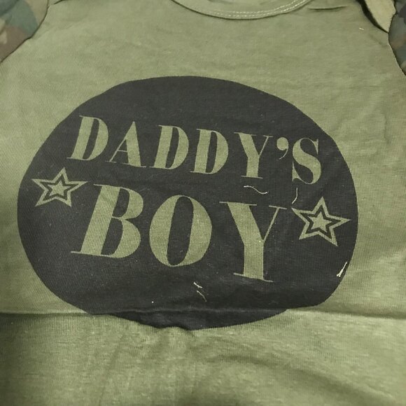 Daddys Boy Baby Boys Camo Set With Hat 3-6 Months Long Sleeve Army Green - Picture 5 of 13